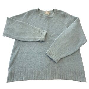 Town & Country Womens Shetland Wool Blend Crewneck Sweater Light Blue Heather M